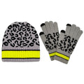 Empire Cove Winter Set Knit Leopard Striped Beanie and Touch Screen Gloves Gift Set-Hat/gloves-Empire Cove-Black-Casaba Shop