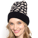 Empire Cove Winter Knit Ribbed Leopard Cuff Beanie-UNCATEGORIZED-Empire Cove-Black-Casaba Shop 1 image