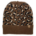 Empire Cove Winter Knit Ribbed Leopard Cuff Beanie-UNCATEGORIZED-Empire Cove-Brown-Casaba Shop