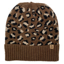 Empire Cove Winter Knit Ribbed Leopard Cuff Beanie-UNCATEGORIZED-Empire Cove-Brown-Casaba Shop 3 image