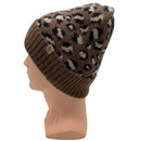 Empire Cove Winter Knit Ribbed Leopard Cuff Beanie-UNCATEGORIZED-Empire Cove-Mustard-Casaba Shop 12 image