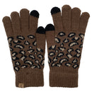 Empire Cove Winter Set Knit Ribbed Leopard Cuff Beanie and Touch Screen Gloves Gift Set-Hat/gloves-Empire Cove-Black-Casaba Shop 13 image