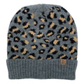 Empire Cove Winter Knit Ribbed Leopard Cuff Beanie-UNCATEGORIZED-Empire Cove-Gray-Casaba Shop