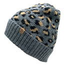 Empire Cove Winter Knit Ribbed Leopard Cuff Beanie-UNCATEGORIZED-Empire Cove-Black-Casaba Shop 13 image