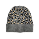 Empire Cove Winter Knit Ribbed Leopard Cuff Beanie-UNCATEGORIZED-Empire Cove-Black-Casaba Shop 16 image