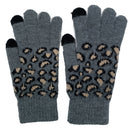 Empire Cove Winter Set Knit Ribbed Leopard Cuff Beanie and Touch Screen Gloves Gift Set-Hat/gloves-Empire Cove-Black-Casaba Shop 18 image