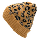 Empire Cove Winter Knit Ribbed Leopard Cuff Beanie-UNCATEGORIZED-Empire Cove-Mustard-Casaba Shop 17 image