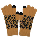 Empire Cove Winter Set Knit Ribbed Leopard Cuff Beanie and Touch Screen Gloves Gift Set-Hat/gloves-Empire Cove-Black-Casaba Shop 23 image