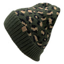 Empire Cove Winter Knit Ribbed Leopard Cuff Beanie-UNCATEGORIZED-Empire Cove-Black-Casaba Shop 21 image