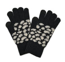 Empire Cove Winter Knit Ribbed Leopard Touch Screen Gloves-UNCATEGORIZED-Empire Cove-Black-Casaba Shop 1 image