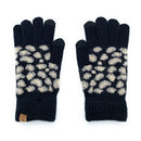 Empire Cove Winter Knit Ribbed Leopard Touch Screen Gloves-UNCATEGORIZED-Empire Cove-Black-Casaba Shop 6 image