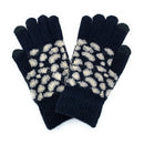 Empire Cove Winter Knit Ribbed Leopard Touch Screen Gloves-UNCATEGORIZED-Empire Cove-Black-Casaba Shop 9 image