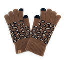 Empire Cove Winter Knit Ribbed Leopard Touch Screen Gloves-UNCATEGORIZED-Empire Cove-Black-Casaba Shop 11 image