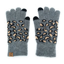 Empire Cove Winter Knit Ribbed Leopard Touch Screen Gloves-UNCATEGORIZED-Empire Cove-Black-Casaba Shop 14 image