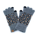 Empire Cove Winter Knit Ribbed Leopard Touch Screen Gloves-UNCATEGORIZED-Empire Cove-Black-Casaba Shop 15 image