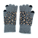 Empire Cove Winter Knit Ribbed Leopard Touch Screen Gloves-UNCATEGORIZED-Empire Cove-Black-Casaba Shop 16 image