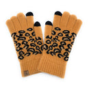 Empire Cove Winter Knit Ribbed Leopard Touch Screen Gloves-UNCATEGORIZED-Empire Cove-Black-Casaba Shop 19 image