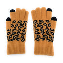 Empire Cove Winter Knit Ribbed Leopard Touch Screen Gloves-UNCATEGORIZED-Empire Cove-Black-Casaba Shop 21 image