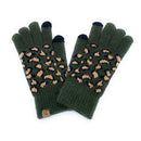 Empire Cove Winter Knit Ribbed Leopard Touch Screen Gloves-UNCATEGORIZED-Empire Cove-Black-Casaba Shop 23 image