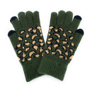 Empire Cove Winter Knit Ribbed Leopard Touch Screen Gloves-UNCATEGORIZED-Empire Cove-Black-Casaba Shop 25 image