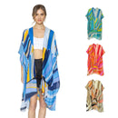 Empire Cove Womens Abstract Print Kimono Shawl Wraps Beach Cover Ups Summer 1 image