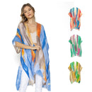Empire Cove Womens Brush Stroke Print Kimono Shawl Wraps Beach Cover Ups Summer 1 image
