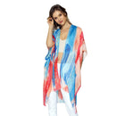 Empire Cove Womens Brush Stroke Print Kimono Shawl Wraps Beach Cover Ups Summer 6 image