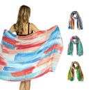 Empire Cove Womens Scarf Scarves Shawl Wraps Brush Stroke Print Sarong Cover Ups 1 image