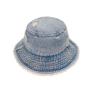 Empire Cove Womens Distressed Denim Bucket Hat Fishermans Cotton Blue-Bucket Hat-Empire Cove-Light Denim-Casaba Shop 2 image