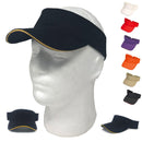 1 Dozen Washed Sandwich Cotton Sun Beach Visors Gold Wholesale Lot Bulk-Serve The Flag 2 image