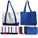 Cotton Canvas Reusable Grocery Shopping Tote Bags With Gusset For Travel Sports Plain 19inch-Serve The Flag 3 image