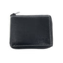 Empire Cove VIP Classic Genuine Leather Slim Bifold Wallets Zippered Flip Up ID-Wallets-Empire Cove-Black-Casaba Shop 7 image