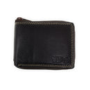 Empire Cove VIP Classic Genuine Leather Slim Bifold Wallets Zippered Flip Up ID-Wallets-Empire Cove-Black-Casaba Shop 11 image