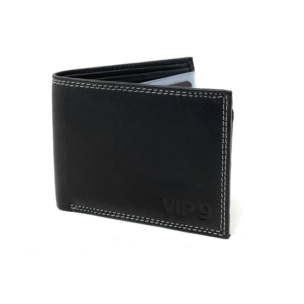Wallet Vip Collection Empire Cove VIP Classic Genuine Leather Slim Bifold Wallets Flip Up ID