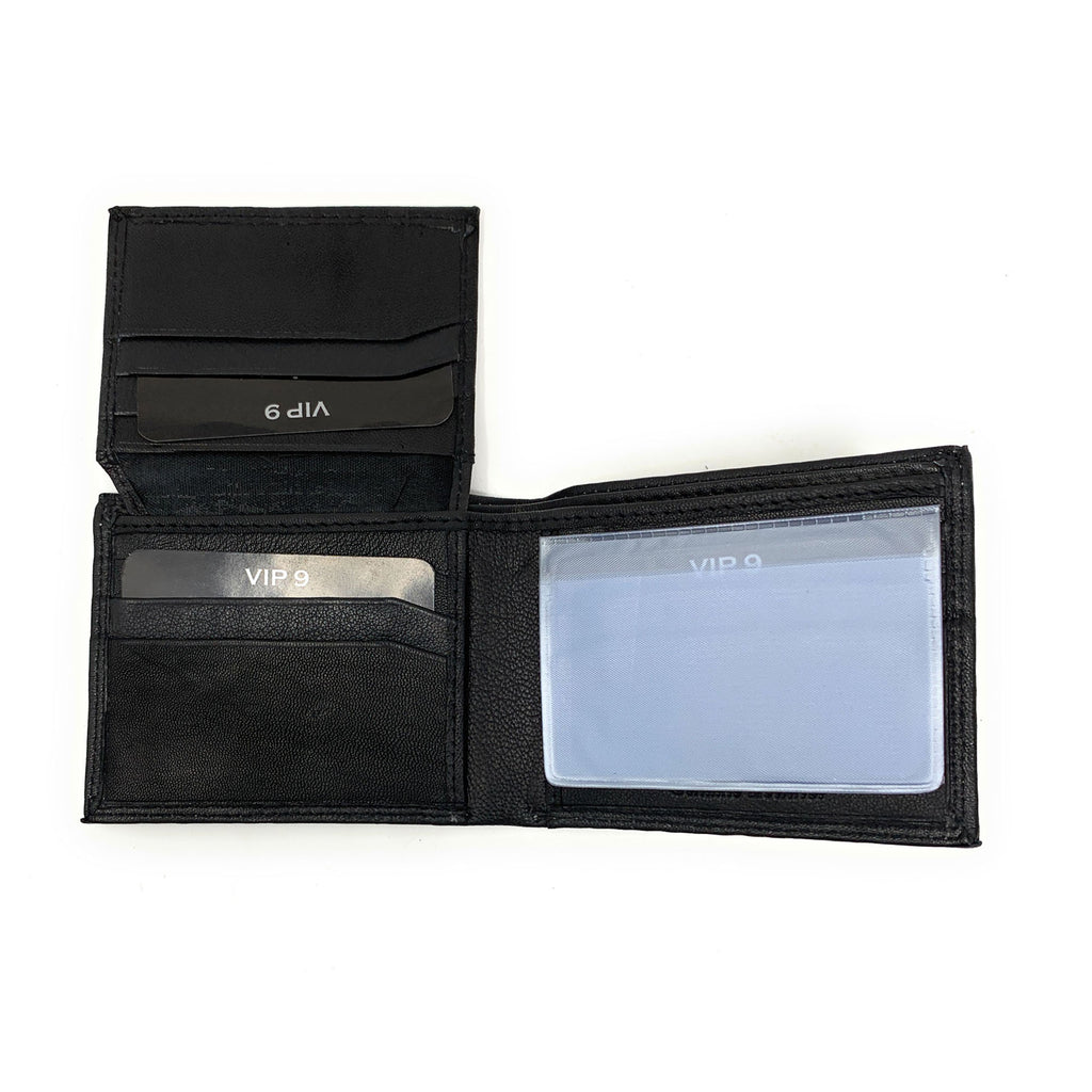 Wallet Vip Collection Empire Cove VIP Classic Genuine Leather Slim Bifold Wallets Flip Up ID