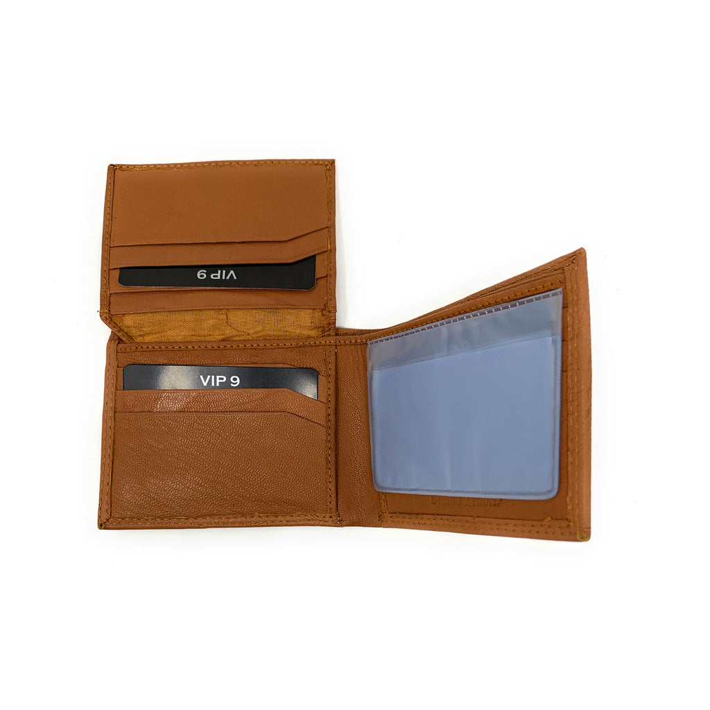 Wallet Vip Collection Empire Cove VIP Classic Genuine Leather Slim Bifold Wallets Flip Up ID