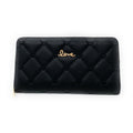 Empire Cove Stylish Fashionable Quilted Love Heart Zip Wallets Womens Teens-UNCATEGORIZED-Empire Cove-Black-Casaba Shop