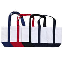 Cotton Canvas Reusable Grocery Shopping Tote Bags With Gusset For Travel Sports Plain 19inch-Serve The Flag 5 image