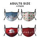 Casaba 4 Pack Face Masks Adult Kids Sizes Fun Cute Holiday Christmas Cotton Poly Adjustable Washable Reusable-Serve The Flag 6 image