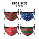 Casaba 4 Pack Face Masks Adult Kids Sizes Fun Cute Holiday Christmas Cotton Poly Adjustable Washable Reusable-Serve The Flag 16 image