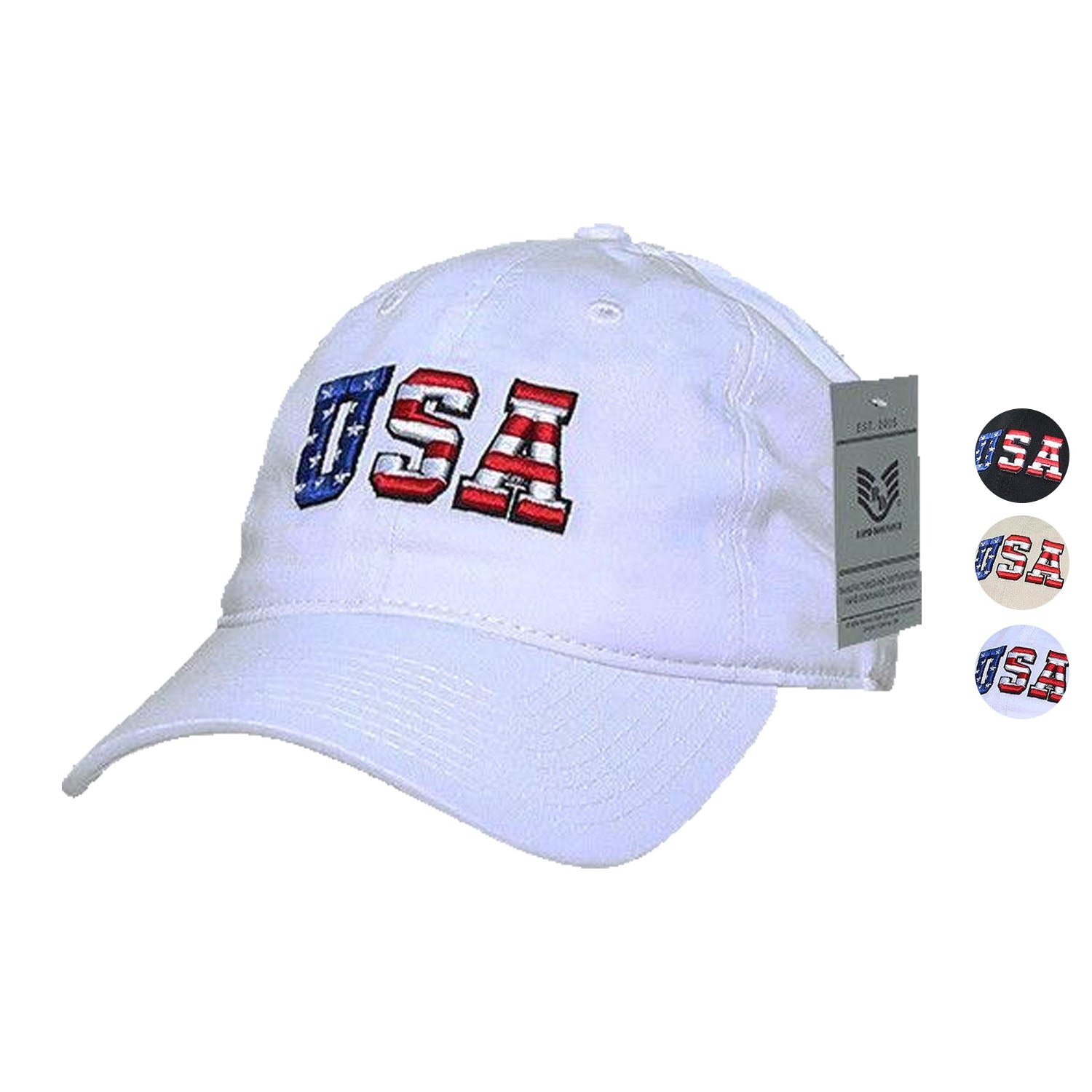 America USA Poppy Leaf Flag Baseball Cap | Embroidered Adjustable Dad Hat | White Cotton Cap - View #3
