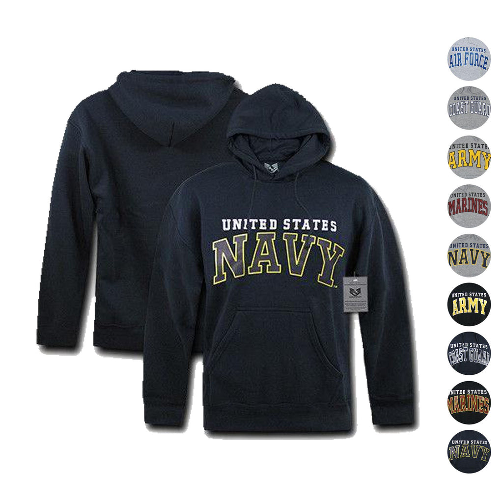 US Military Air Force Army Marines Coast Guard Navy Pullover Hoodie Sw