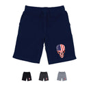 RAPDOM TS6 Fleece Gym Shorts Patriotic Skull USA Flag-Serve The Flag 1 image