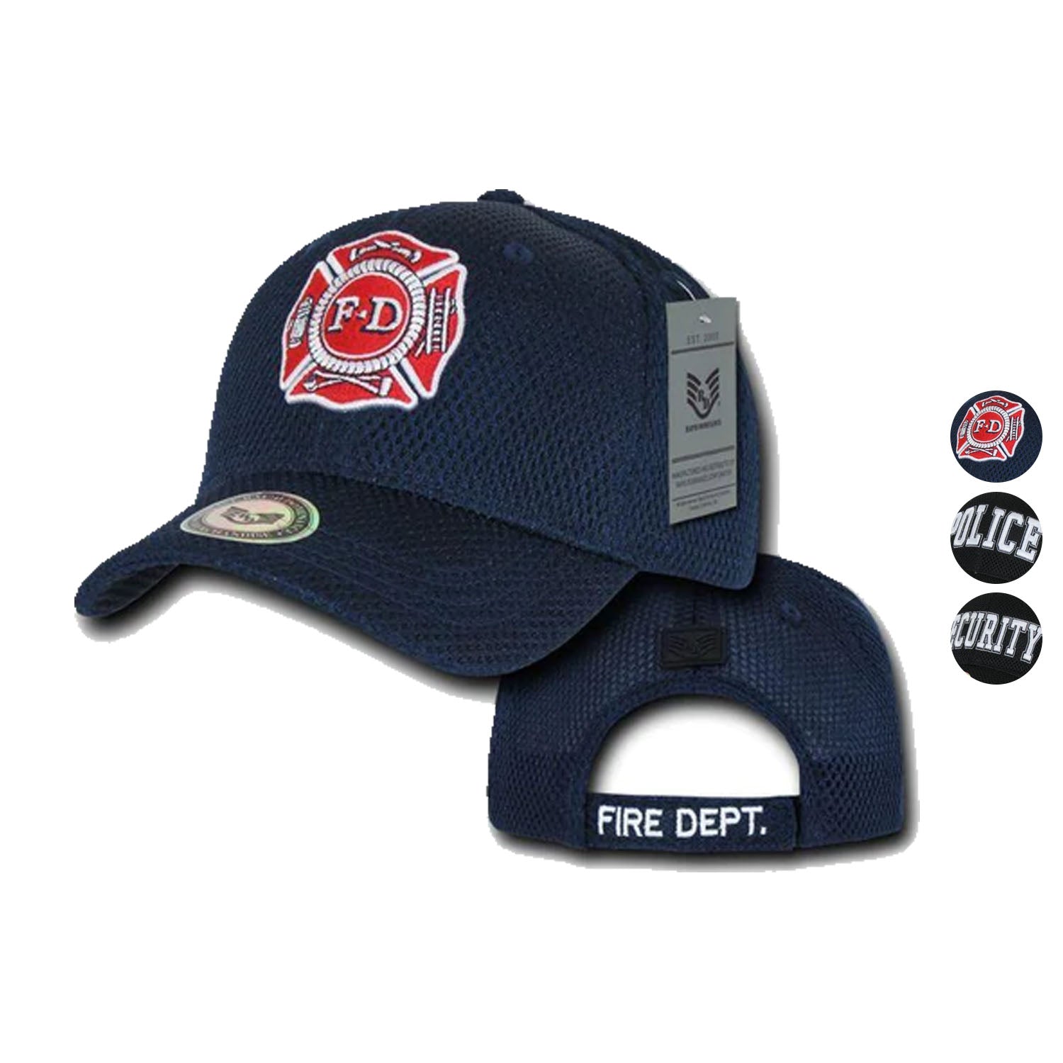 Rapid Fire Department Police Security Air Mesh Baseball Caps Hats