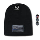 Patriotic USA Flag Thin Blue Line Knit Beanies Acrylic Winter Short Cuff Unisex-Serve The Flag 1 image