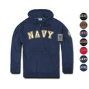 Zip Fleece Hoodie Sweatshirt Military Navy Air Force Army Coast Guard Marines-Serve The Flag 1 image