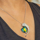 Empire Cove Dolphin Heart Pendant Necklace Silver Rhinestone Fashion Jewelry-Casaba Shop 2 image