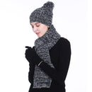 Empire Cove 3 Piece Beanie Scarf Gloves Gift Set Winter Warm Knitted Pom Pom-UNCATEGORIZED-Empire Cove-Black-Casaba Shop 1 image