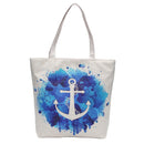 Empire Cove Designer Printed Cotton Canvas Tote Bags Reusable Beach Shopping-UNCATEGORIZED-Empire Cove-Anchor Print-Casaba Shop 6 image