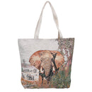 Empire Cove Elephant Print Cotton Canvas Tote Bags Reusable Beach Shopping 1 image